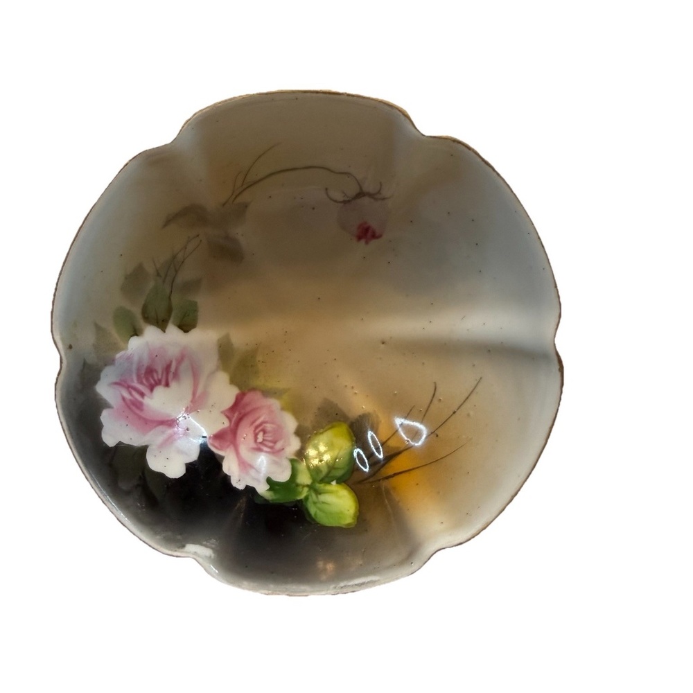 Vintage Noritake Japan Hand Painted Floral Footed 5" Bowl "M" Mark Collectable